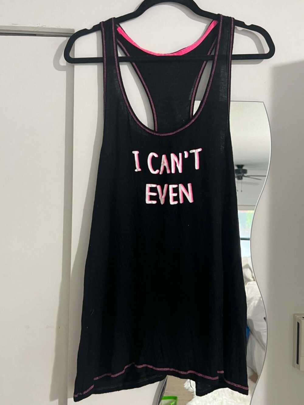 Vintage Y2K graphic racer back swing tank, large